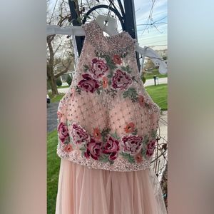 Sherri Hill #51121 2-piece floral beaded dress